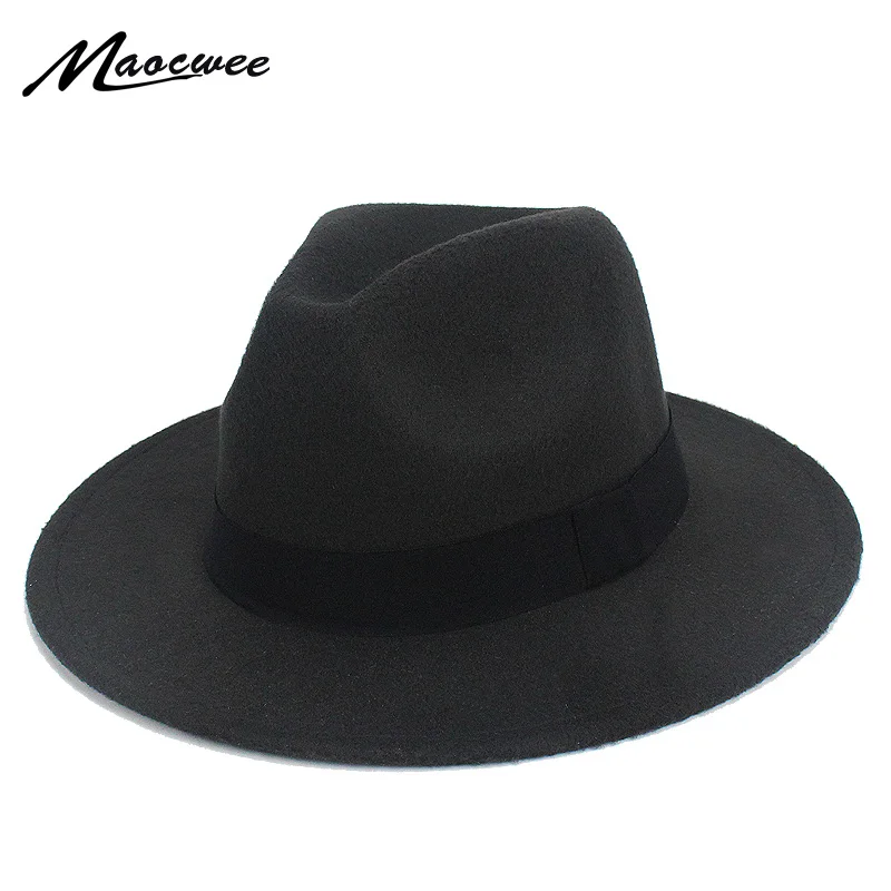 

Winter Autumn Imitation Woolen Women Men Ladies Fedoras Top Jazz Hat European American Round Caps Bowler Solid Color Hats