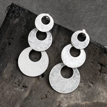 Полые круглые трендовые серьги-гвоздики, этнические серьги-капли, ювелирные изделия в классическом стиле, круглые серьги для женщин