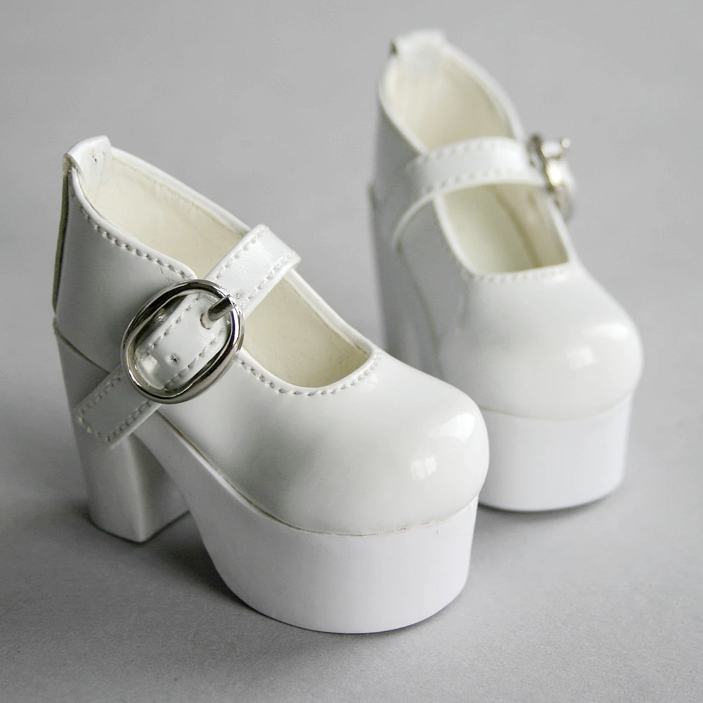 55# White 1//4 MSD DOD BJD Dollfie High Heel Synthetic Leather Shoes PF
