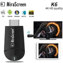 Mirascreen K6 tv Stick Dongle Dual Band 2,4 GHz 5,8 GHz 4K HD WiFi Miracast Airplay DLNA tv Stick 4K HD EZCast WiFi Дисплей Dongle