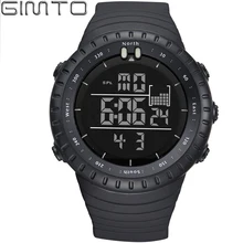 Mode hommes numérique led sport montres gimto plongée militaire s choc montre hommes étanche en plein air poignet montres relogio masculino