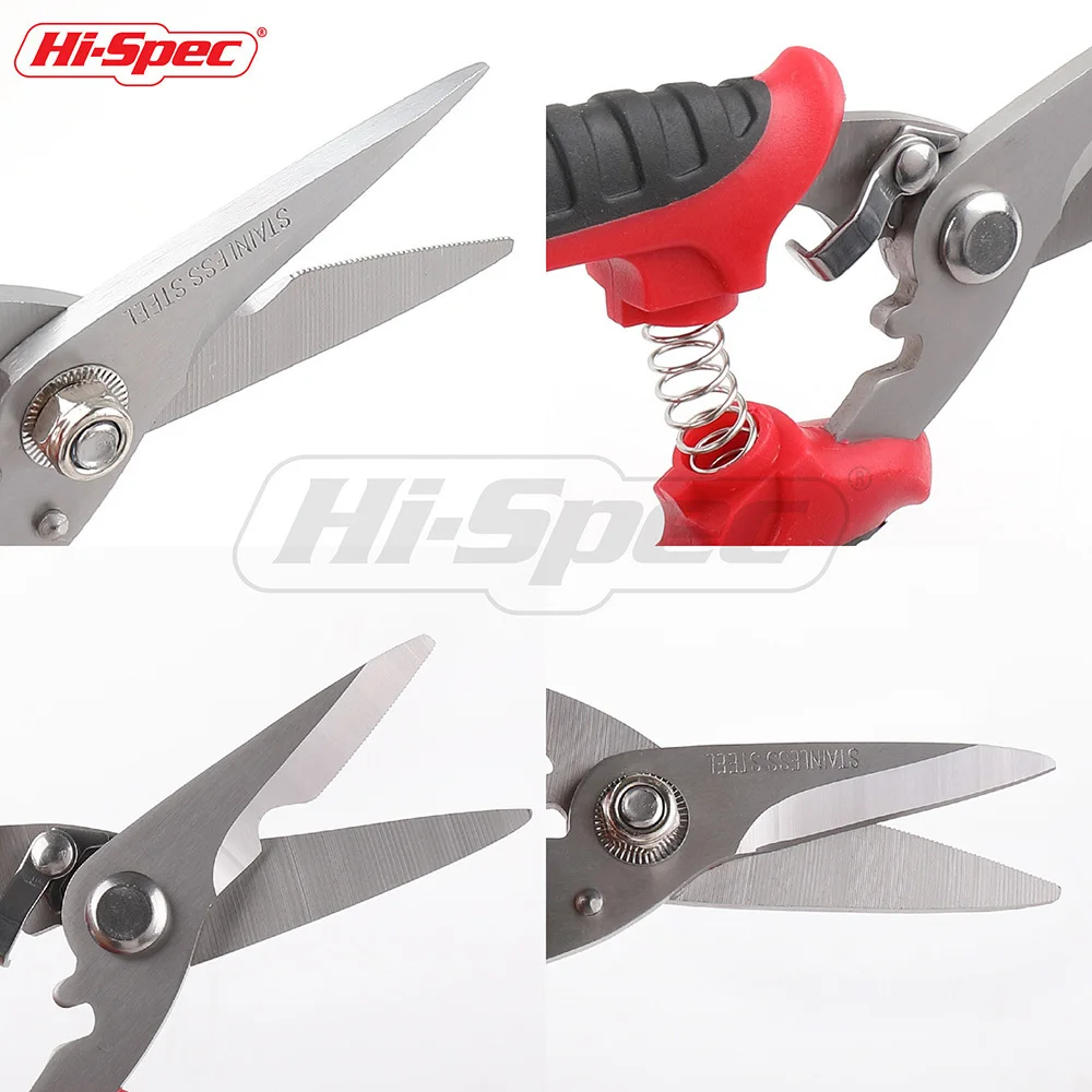 Hi-Spec Multitool Electrician Scissors Stainless Steel Shears Groove Cable Wire Cutter Thin Steel Plate Hand Tools Tesoura Hi-Spec Multitool Electrician Scissors Stainless Steel Shears Groove Cable Wire Cutter Thin Steel Plate Hand Tools Tesoura