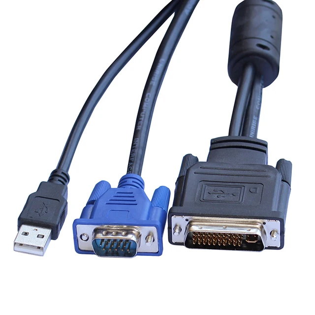 DVI M1 DA 30+5 pin to VGA Dual link+ USB Projector cable 1.7min VGA