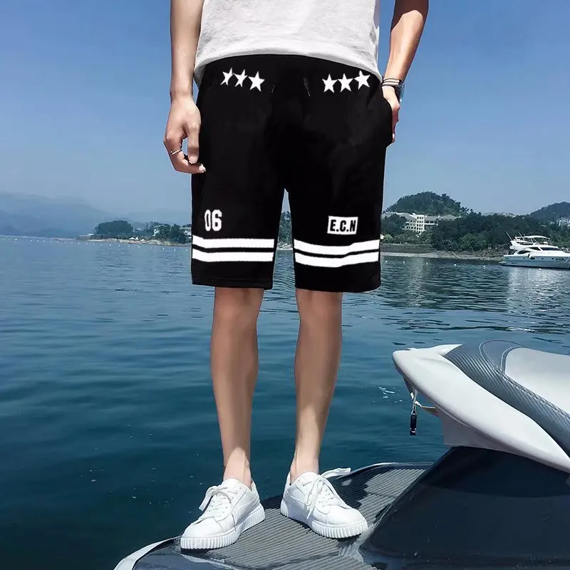 

Loose Streetwear 2019 Summer Beach Shorts Muti Printing Men's Knee Length Pants Casual Hip Hop Men Shorts Sports Men's Pants