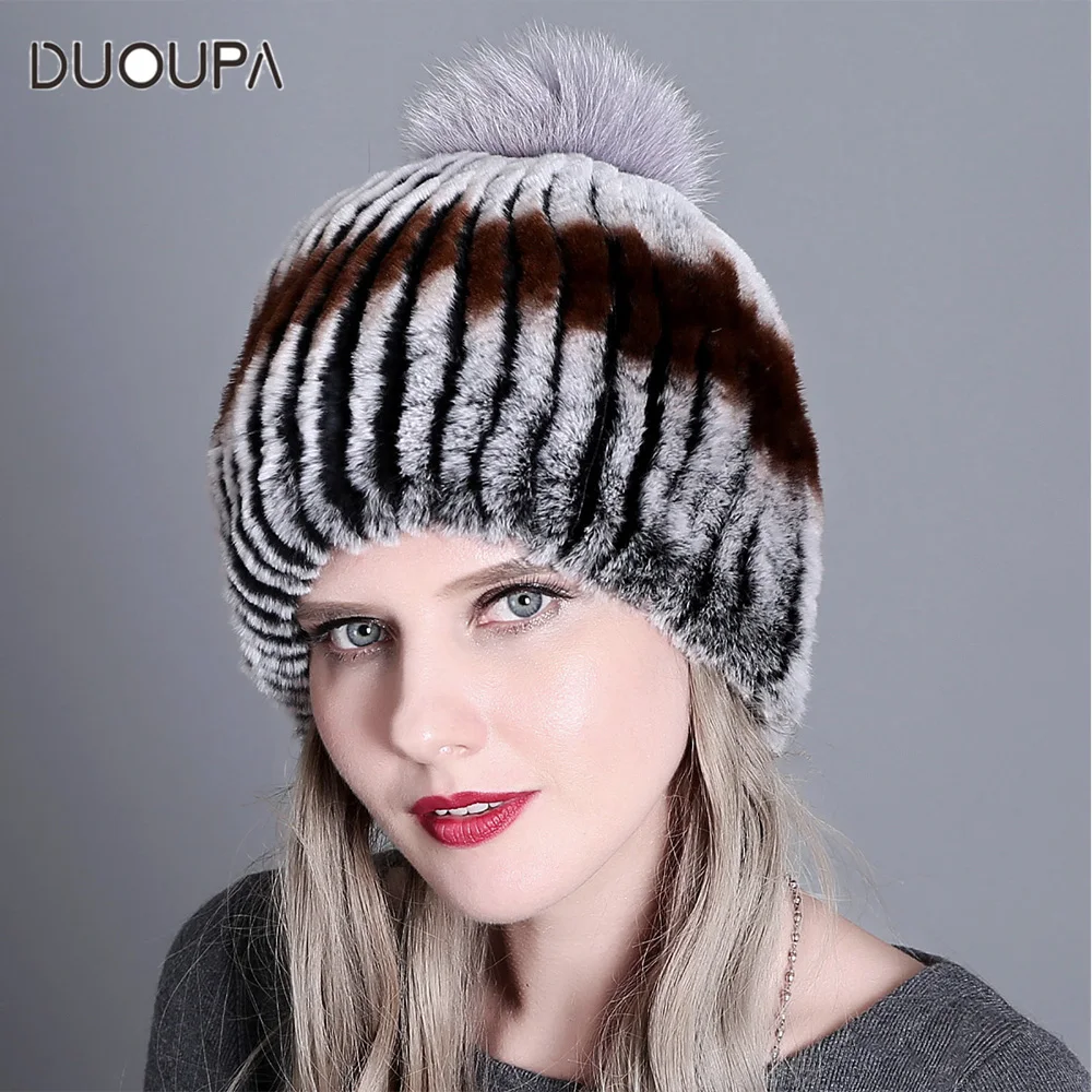 

Female Rex Rabbit Hair Ear Protector Cap in Autumn and Winter 2018new