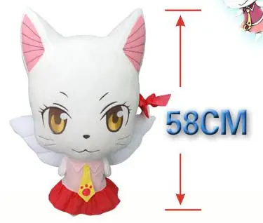 Большой 58 см аниме Сказочный хвост Charles Lulu плюшевая кавайная игрушка Happy& Charles Cat Мягкие животные рисунок с куклой игрушки для косплея подарок для детей - Цвет: 58cm