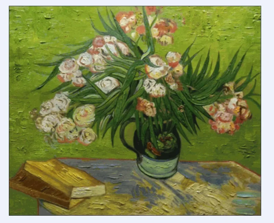"фритиллярии в бронзовой вазе",1886г. Гиацинты ван гог. Винсент ван гог ваза с олеандрами. Олеандры ван гог картины. Ван гог олеандры в вазе и книга.