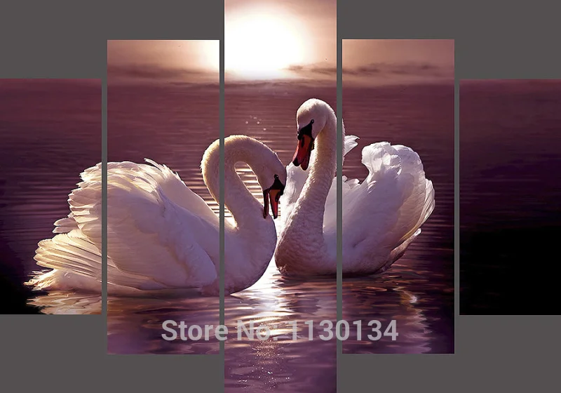 

Mosaic diy diamond painting multigang figure swan square diamonds full diamond embroidery animal home decor wall art 5pcs/set C3