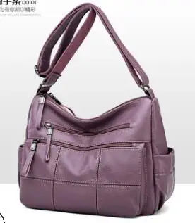 Модные кожаные сумки женская сумка высокого качества повседневные женские сумки через плечо переноска Брендовая женская сумка на плечо Bolsos feminina C778 - Цвет: Фиолетовый