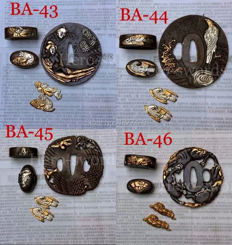 46 стиль Топ класс медь японский самурайский меч Цуба Кашира/Fuchi Menuki Катана части набор