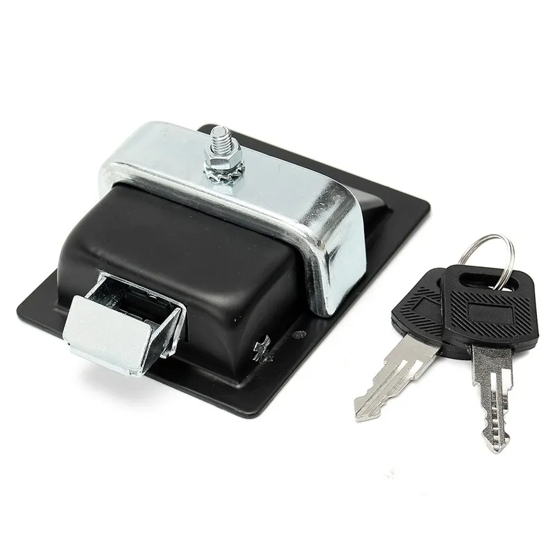 MTGATHER RV سيارة مجداف دخول مزلاج قفل الباب مقبض مقبض ديدبولت مقطورة + مفاتيح تقريبا 9x6.8x4 cm