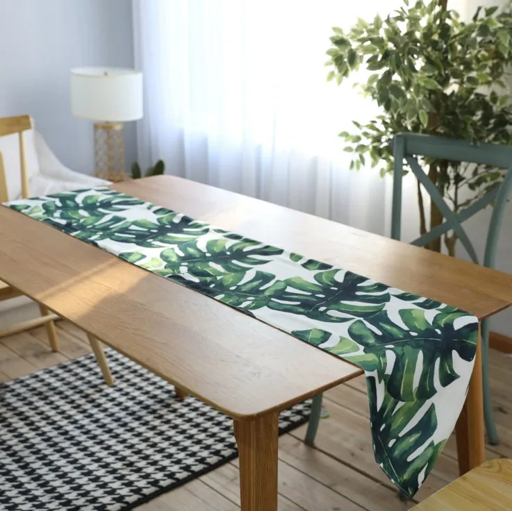 

Waterproof Table Runner chemin de table Table Runners Modern for Wedding Party Leaf Placemat European Camino De Mesa