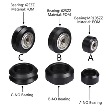 5/10 Uds CNC Openbuilds ruedas de plástico POM pequeñas y grandes ruedas redondas pasivas perlin wheel & v-type para v-slot c-beam piezas de impresora 3d