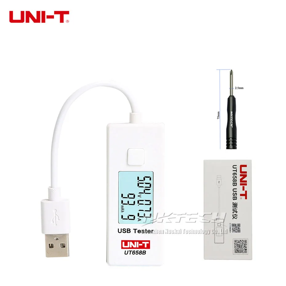 UNI-T UT658 UT658B USB Тестер Вольтметр Амперметр телефон планшет безопасность питания цифровой ЖК-дисплей Вольт-монитор измеритель тока Емкость 9 В 3A