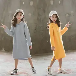 Платья для девочек Новинка 2019 года, осенние детские хлопковые платья Повседневное платье для малышей Детское платье для отдыха длинная