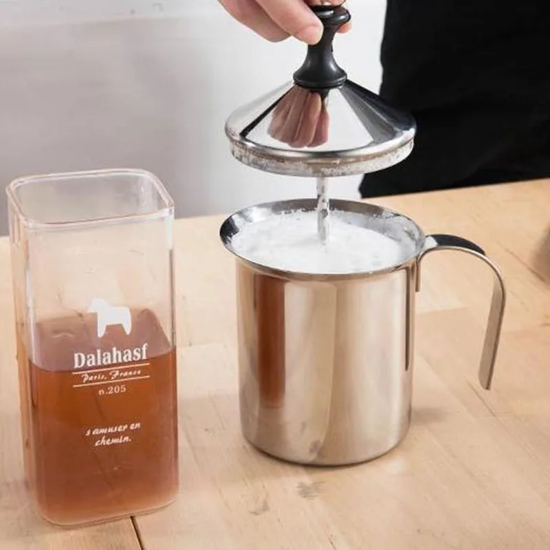 400 мл/80 мл пеновзбиватель для кофе из нержавеющей стали устройство для ручного взбивания молока капучино устройство для взбивания молока кофейная посуда