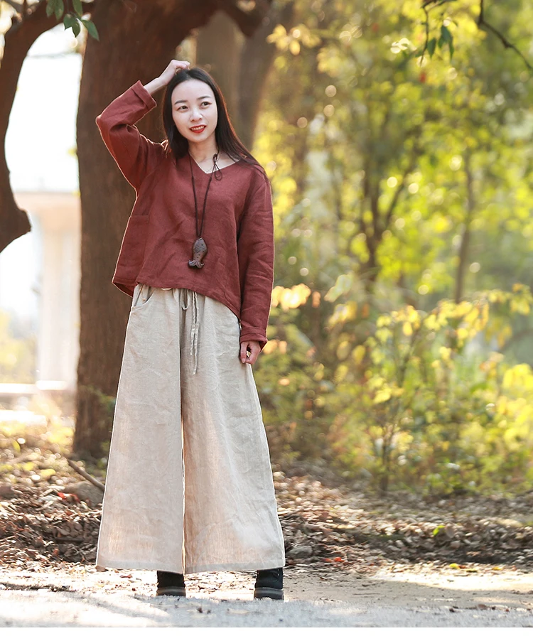 7257 wide leg pants elastic waist (1)