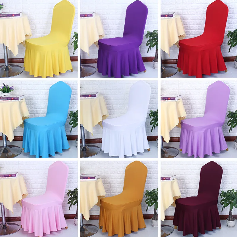 

chair clothes cover with skirt all around the chair bottom spandex skirt chair cloth cover for wedding party decoration