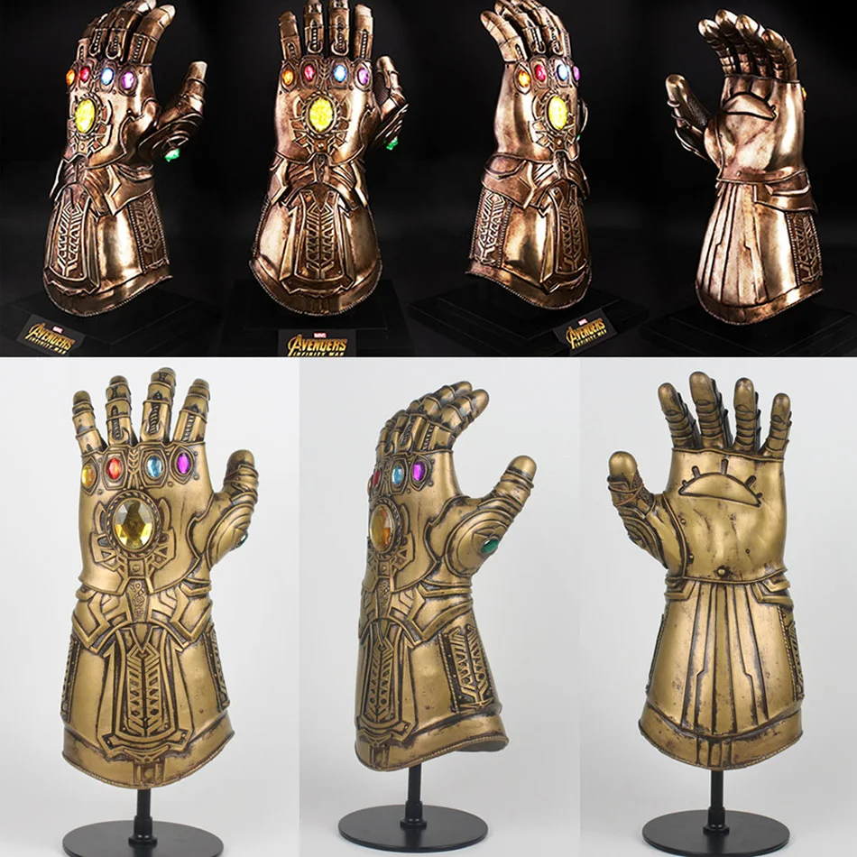 Thanos Gauntlet Avengers Infinity War Gloves Superhero Cosplay Prop Halloween Latex 09