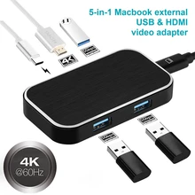 USB 3,1 Тип C к HDMI адаптер концентратор 4Kx2K @ 60Hz USB 3,0 Thunderbolt 3 Тип-C USB C концентратора адаптер для MacBook Pro samsung Galaxy S9