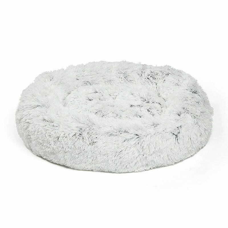 Shag Faux Fur Donut Cuddler Cat Bed Warm Plush Dog Puppy Mat Pet Bed DC112 - Цвет: as picture