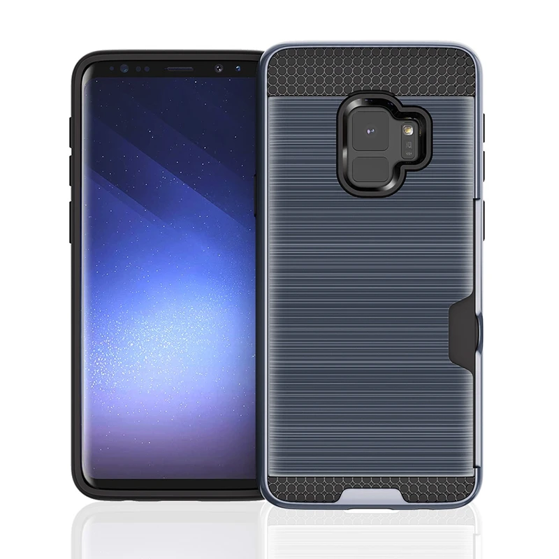 

For Samsung Galaxy A8 Plus 2018 Shockproof Hybrid Armor Card Holder Slot Silicone Phone Back Cover for Samsung A8 2018 Case Capa