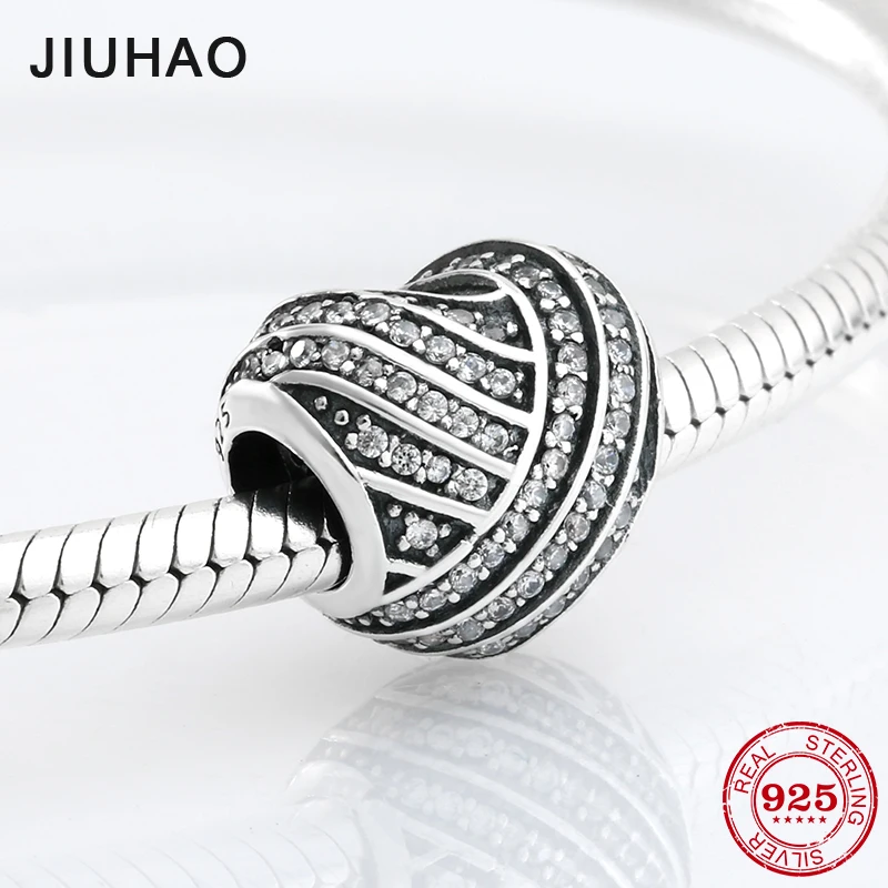 

Mother's Day Gift Heart clear zircon Ribbon 925 Sterling Silver beads for Jewelry Making Fit Original Pandora Charm Bracelet