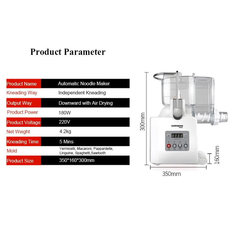 Автоматическая машина для приготовления лапши, бытовая машина для приготовления лапши, домашняя машина для замеса теста, домашний помощник для лапши, PAM-181W
