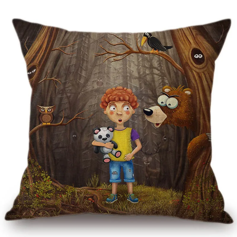 little-boy-with-the-animals-in-the-wood-canvas 