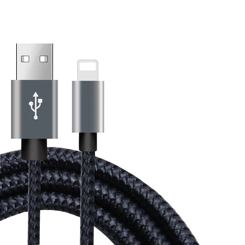 USB кабель для iPhone 8 7 6 s 6s Plus X Xs Max XR 5 5S SE iPad Mini Air iPod 1 м 2 м 3 м кабели для зарядного устройства USB провод для быстрой зарядки - Цвет: Черный