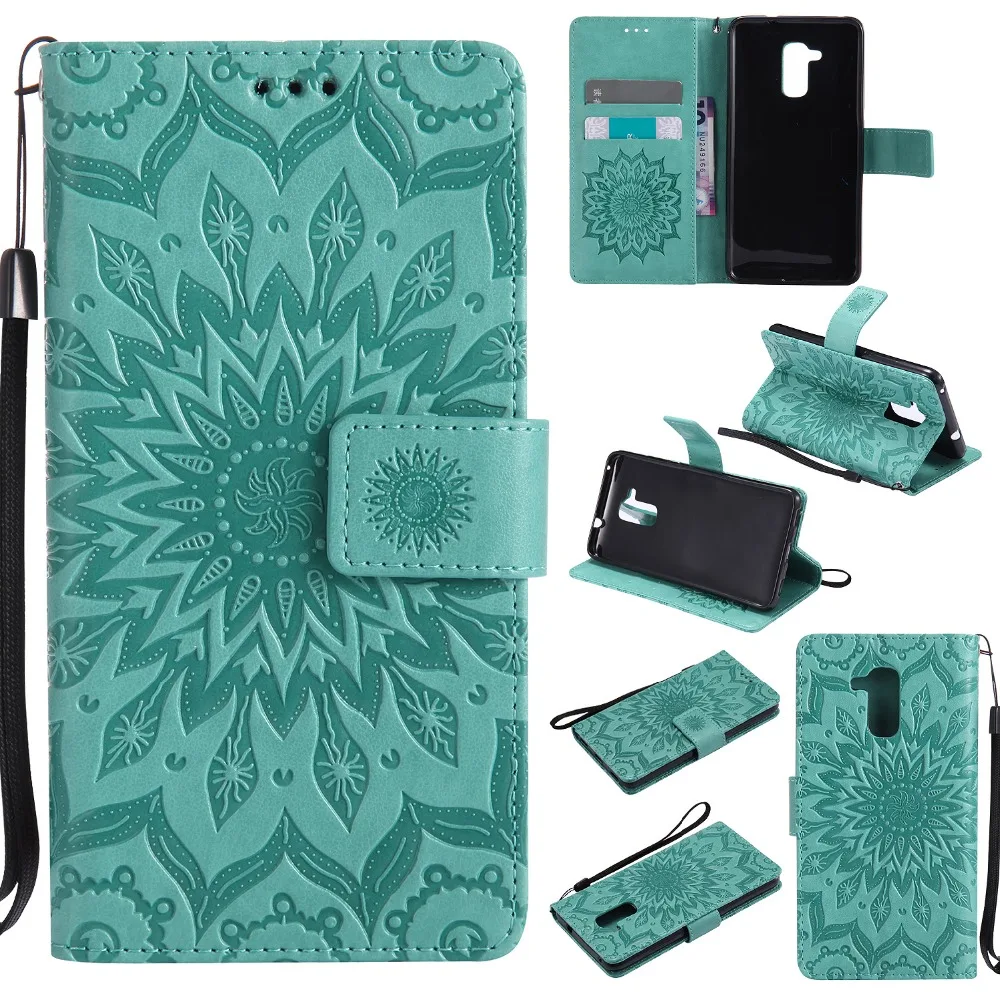 

Sunflower Embossed Flip Case for fundas Honor 5C 7C Case for Huawei P20 Pro P20 Lite /P9 Lite mini Case 5.2 inch + Card Holder