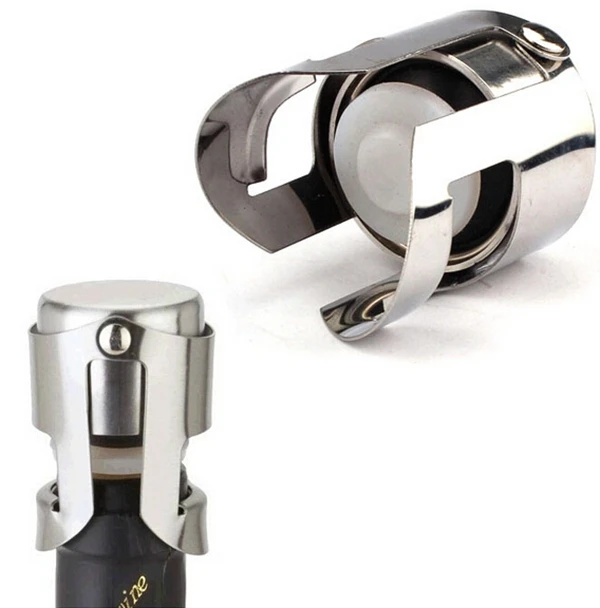

Freeshipping 200pcs Stainless Steel Champagne Stopper Sparkling Wine Bottle Plug Sealer