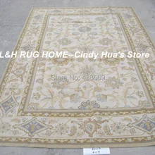 6'X9' ковры Французский Aubusson стиль ручной работы Новая Зеландия шерстяные коврики бежевый классический дизайн