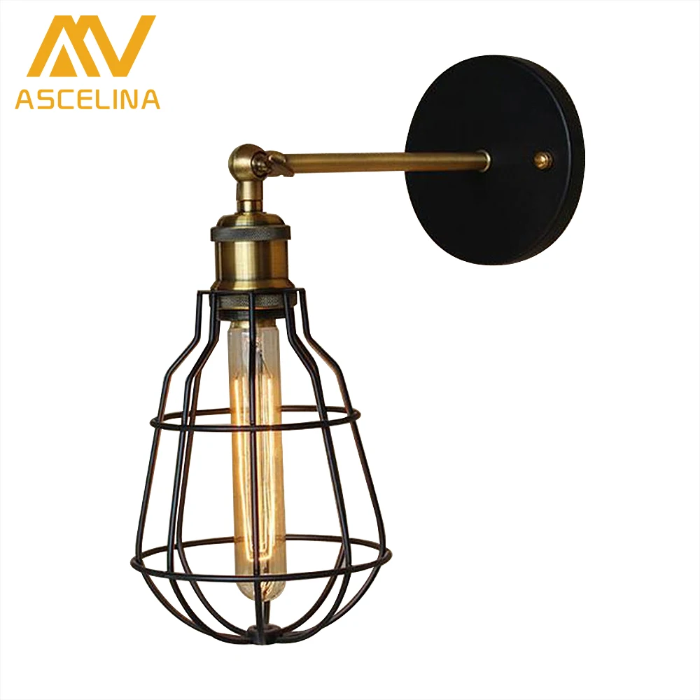 

American country industry lampshade wall lamps Nostalgic Vintage Iron Loft Aisle Wall Lamp For Balcony lamp-chimney