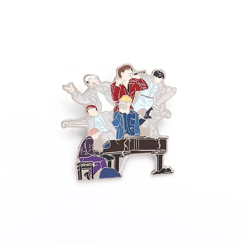 A Love Yourself брошь блестящее сердце Металлическая Булавка Kpop Bangtan мальчики коллекция булавок мультфильм значок Подарочные ювелирные броши - Окраска металла: A
