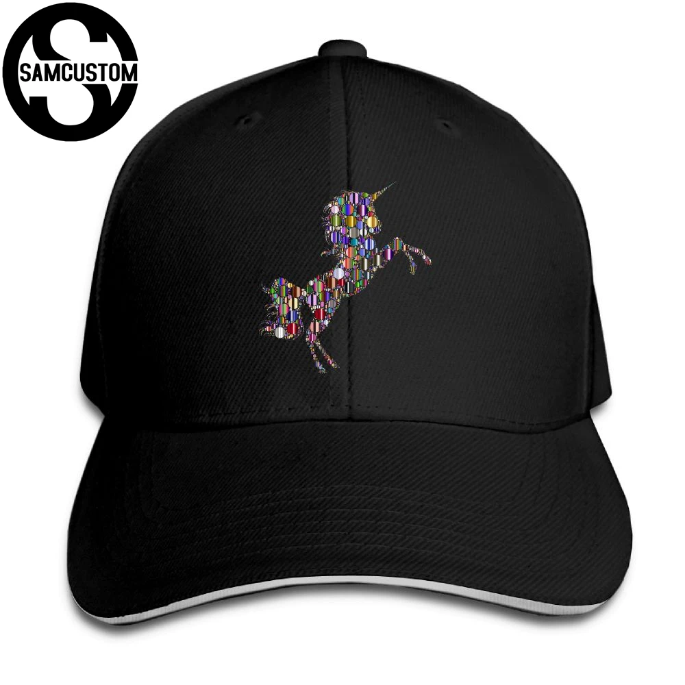 SAMCUSTOM Four Seasons Universal Casual Cap Summer sunshade Creative unicorn 3D Printing Visors Sandwich | Аксессуары для одежды