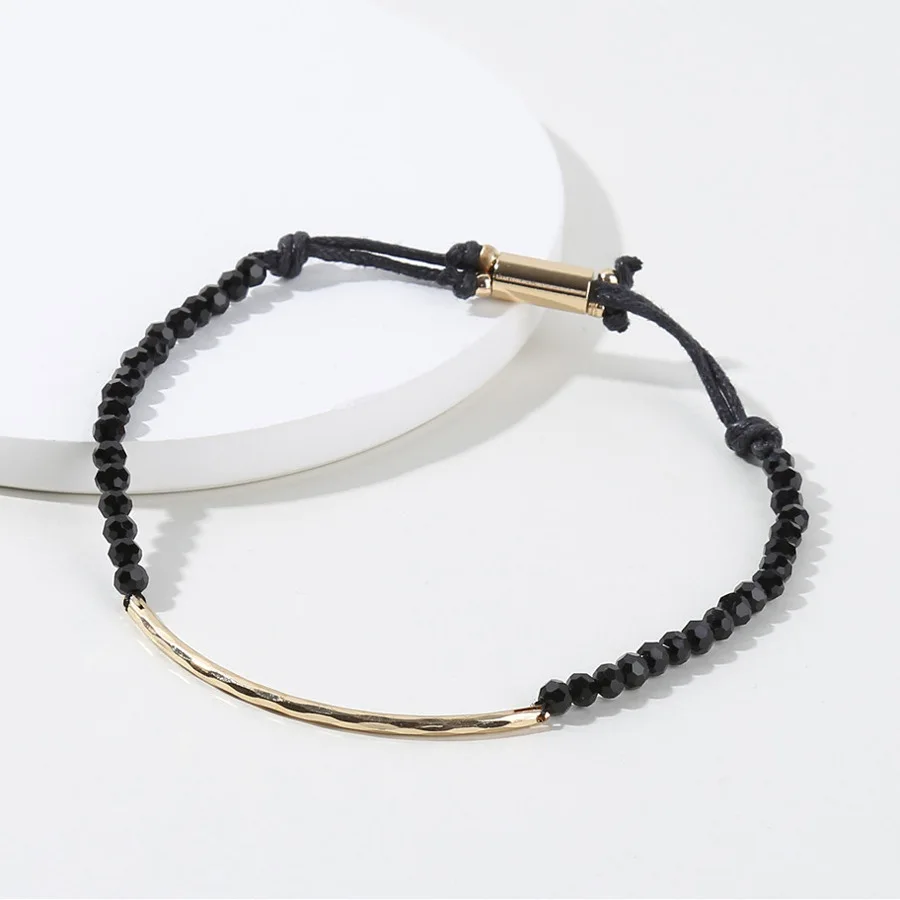 

HUIDANG Fashion Glass Bead Dainty Delicate Thread Stretchable Bracelets for Women