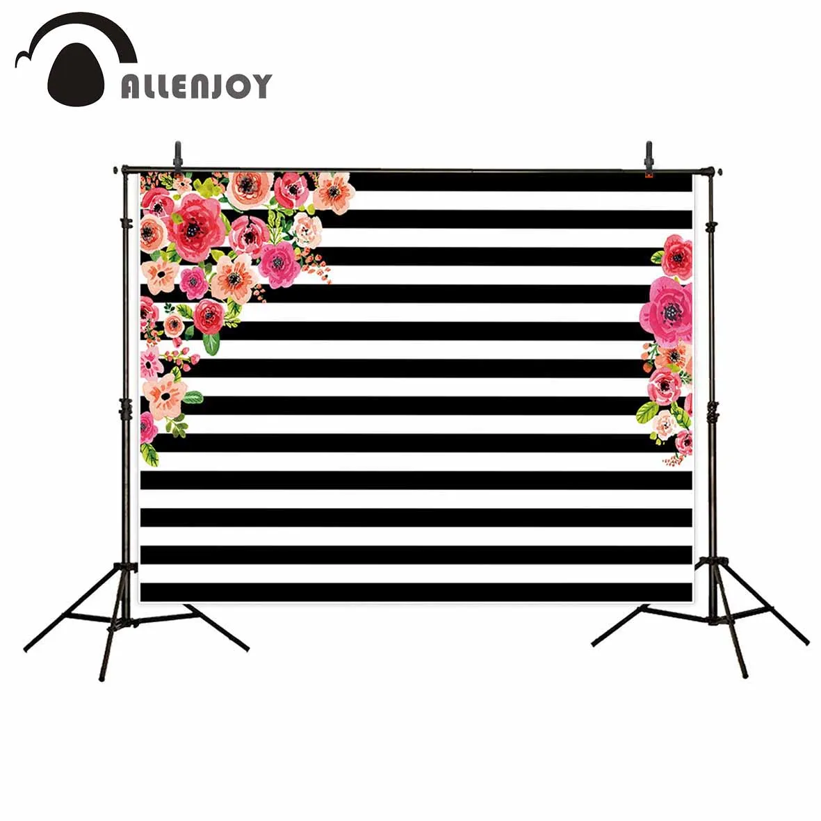 Allenjoy фоны для фотосъемки черно белые полосатые цветы день рождения фотосессия