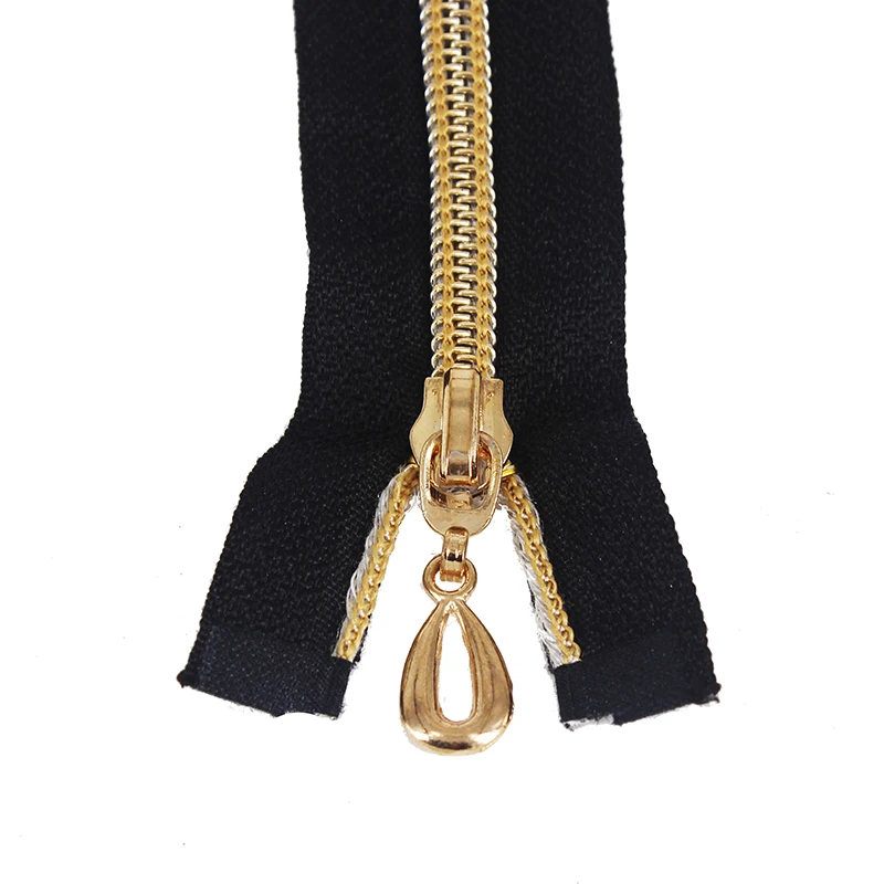 

5piece Gold Tone Teeth Zipper Open-End Metal Zippers 60cm Length for Sewing Zippers Z57