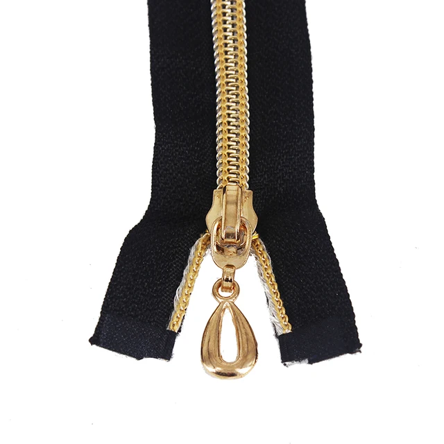 5piece Gold Tone Teeth Zipper Open End Metal Zippers 60cm Length for