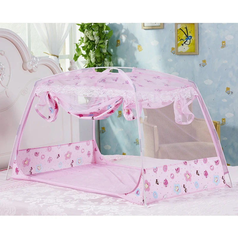 Милая мультяшная детская кровать, москитная сетка, складная кроватка, москитная сетка, палатка на молнии, детская кровать, навес для путешествий, детская палатка для кемпинга