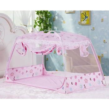 

Cute Cartoon Baby Bed Mosquito Net Folding Crib Mosquito Netting Tent Door Type Zipper Baby Bed Canopy Travel Kids Camping Tent