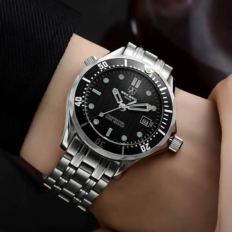 SEKARO سويسرا الساعات الرجال العلامة التجارية الفاخرة التلقائي الميكانيكية ووتش العسكرية للماء مضيئة جيمس بوند 007 الساعات