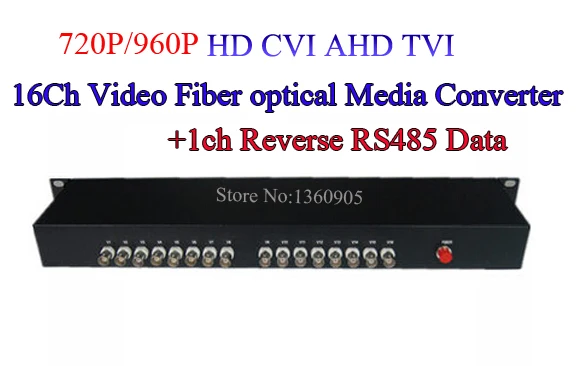 16ch 960 P AHD CVI TVI видео с 1ch обратный RS485 данных оптический преобразователь 20 км Оптическое волокно видео оптический передатчик и приемник