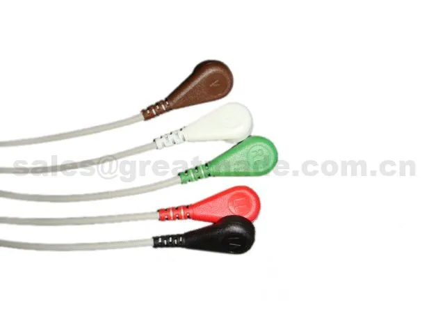 Совместимый с Philips Medical AHA 5 проводной 12 контактный ЭКГ кабель со свинцовыми
