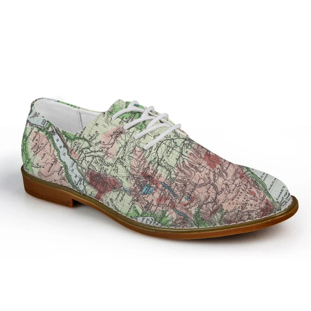 

Customized Retro 3D Map Printed Fashion Men Leather Dress Shoes High Quality Men Oxfords Shoes Flats Men's Casual Oxford Shoes