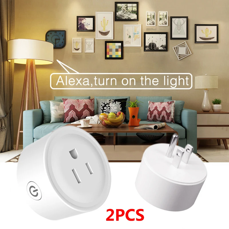 

2pcs/lot US Smart Plug Socket Smart WiFi Power Outlet Switch Work With Amazon/Echo Alexa/Google Home App Remote Control Assistan