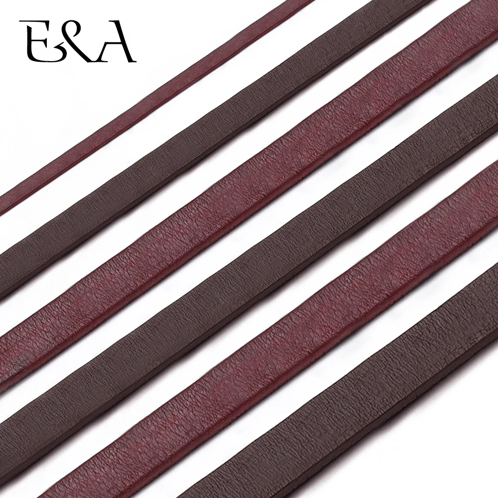 

2*2mm 10*2mm Red Flat Genuine Leather Rope String Uninterrupted Cord Men Bracelet Jewelry Craft Making DIY Findings Accessories