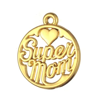 

10pcs Charms Super Mom 19x22mm 2 Colors Pendant Super Mom Charms For Jewelry Making Jewelry Findings