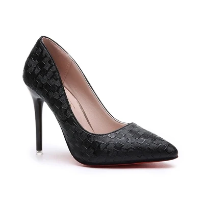 Тонкие женские туфли на высоком каблуке с острым носком; коллекция года; сезон весна; новые женские туфли на высоком каблуке; модная пикантная изящная рабочая обувь на каблуке 10 см - Цвет: 10cm
